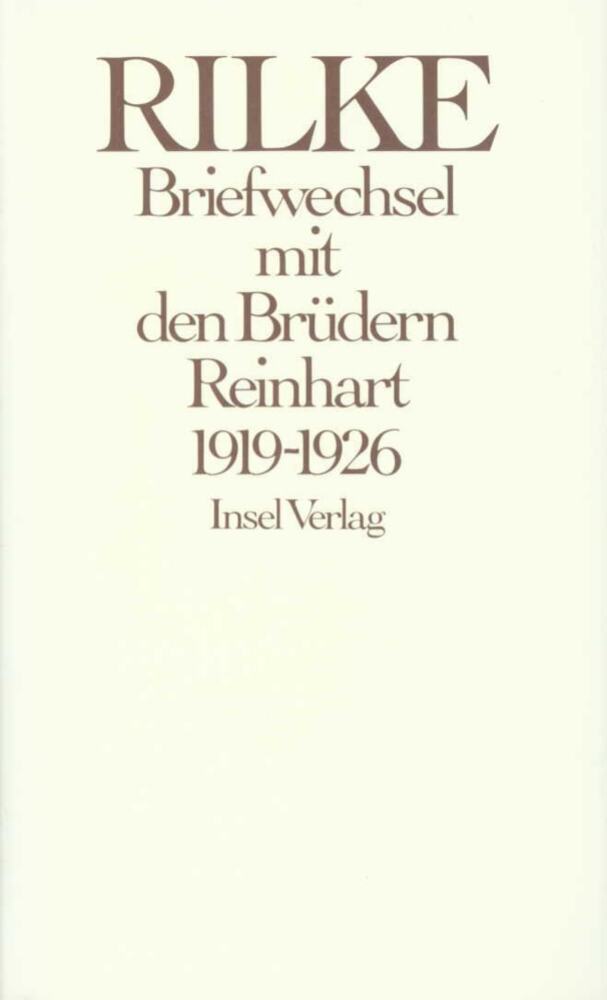 Briefwechsel mit den Brüdern Reinhart 1919-1926