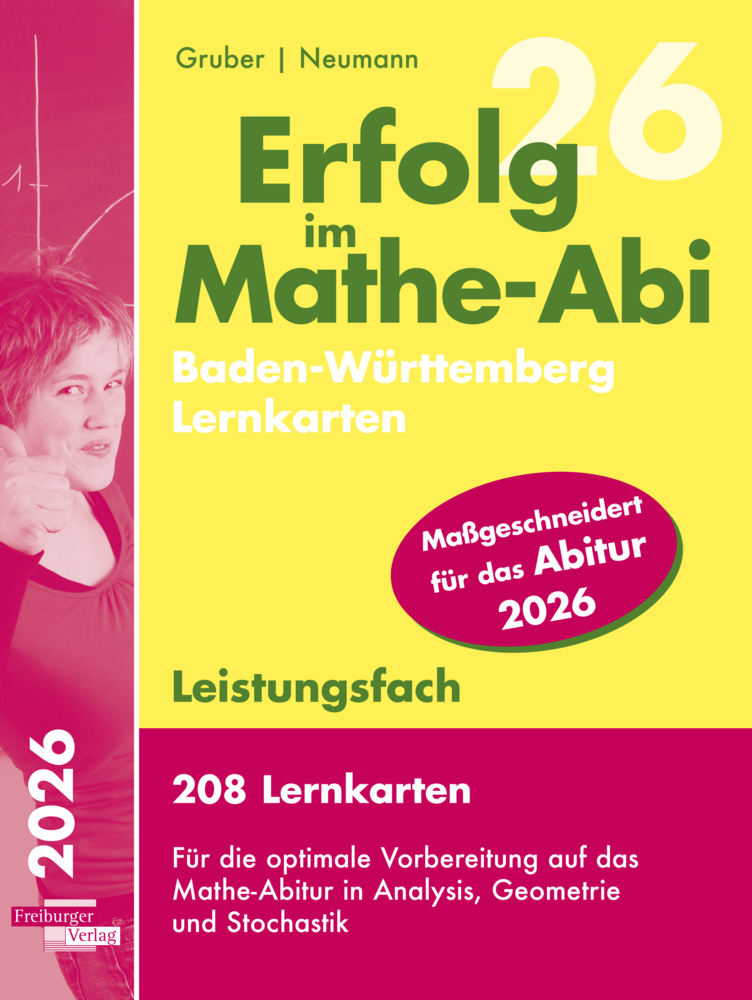 Erfolg im Mathe-Abi 2025, 208 Lernkarten Leistungsfach Allgemeinbildendes Gymnasium Baden-Württemberg